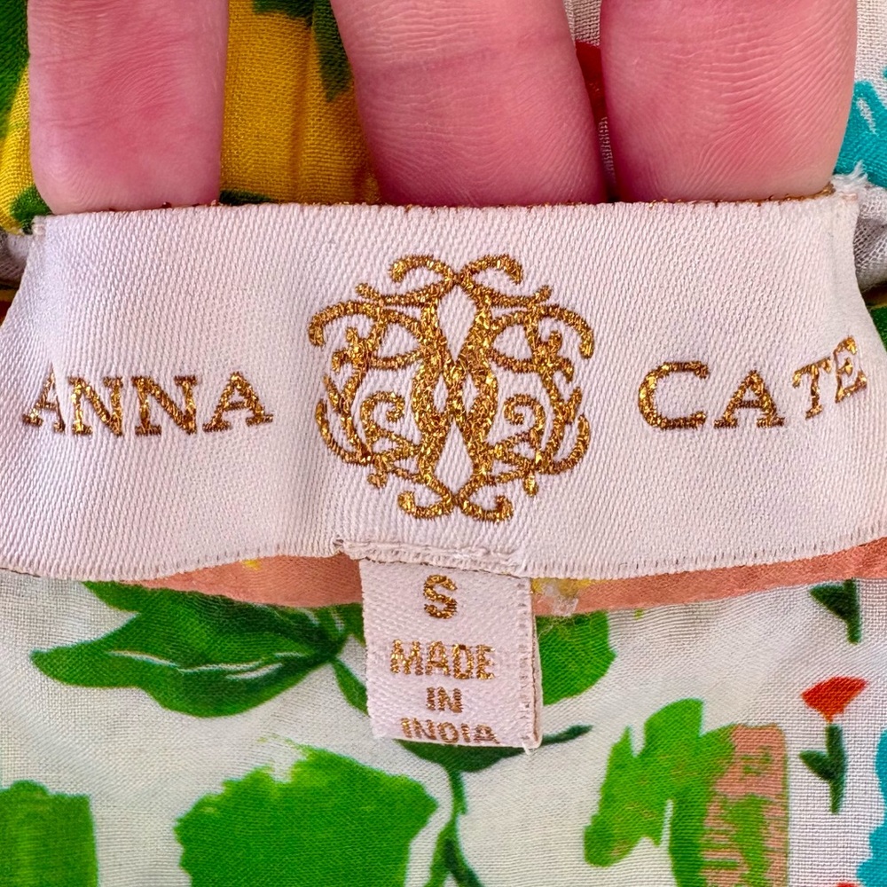 Anna Cate Luna Blouse Cottagecore Floral Fruit Patchwork Tank Top Small - Picture 5 of 8